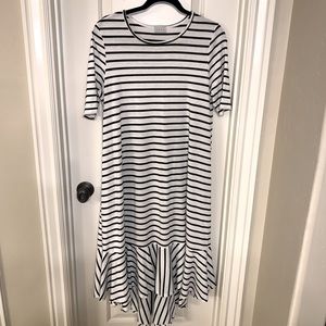 Striped hi-lo dress